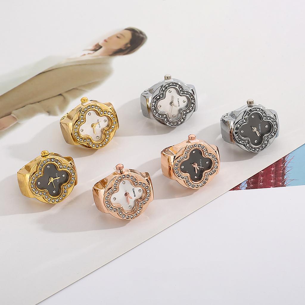 Montre Bague Mode Carré Forme Bague Montre Personnalité Créative Style Rétro Montre Électronique Bague