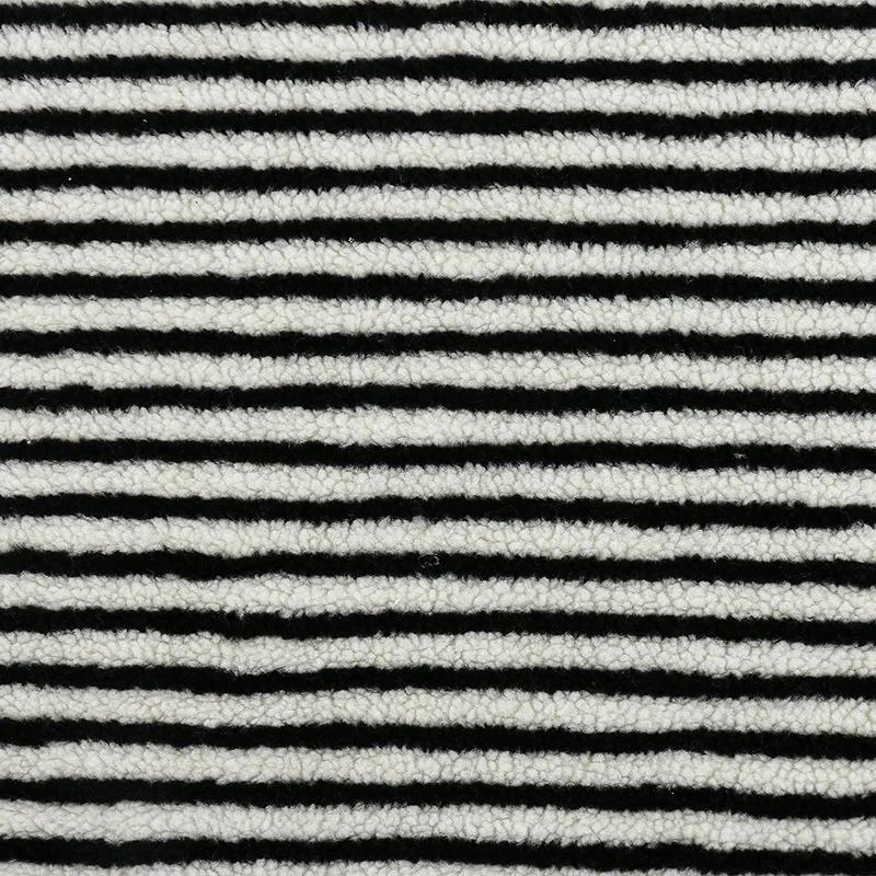 160x45cm Fine Striped Jacquard Lamb Fleece Fabric For Children's Clothing Outerwear, Home Pillows, Handmade DIY Clothing Fabrics