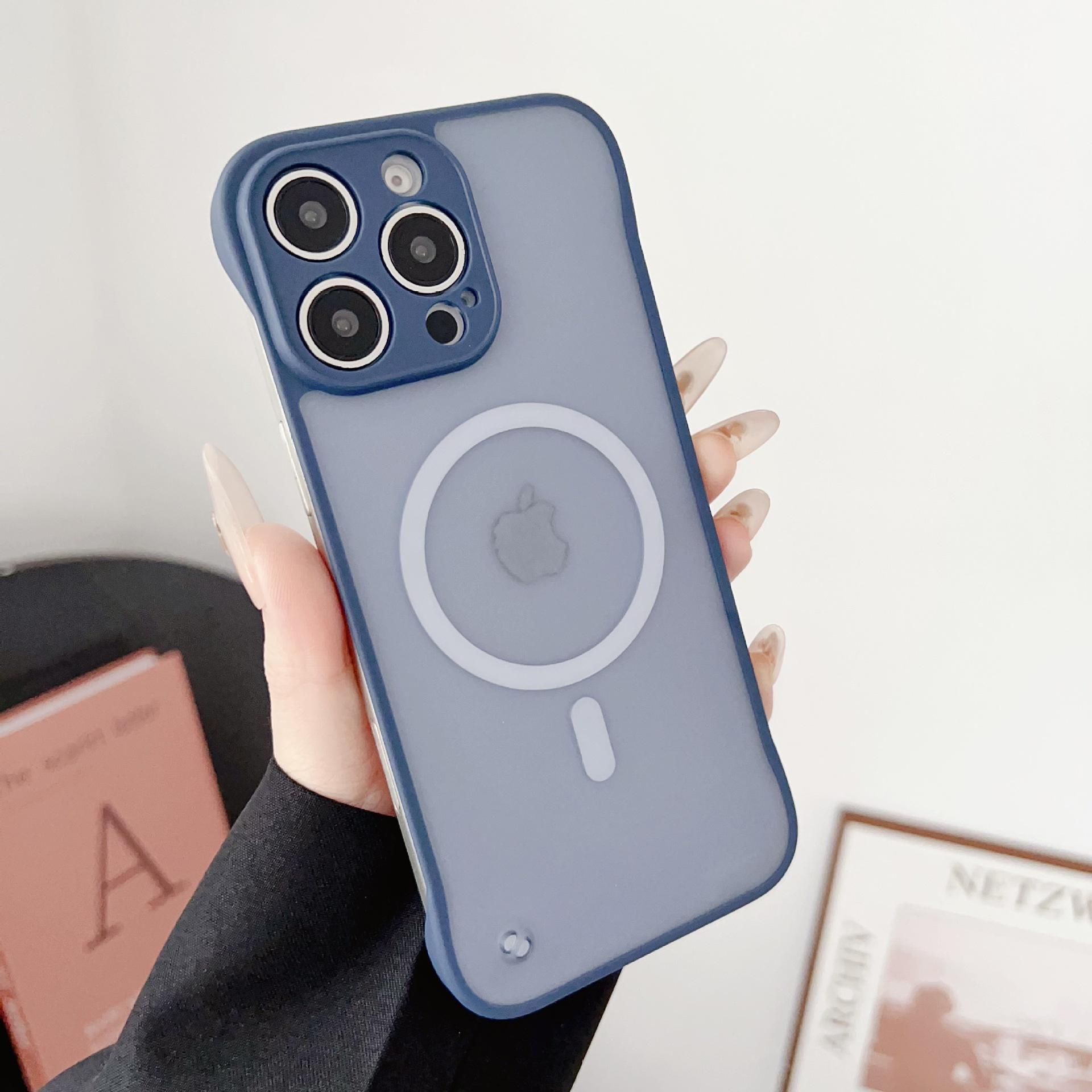 

Applicable To IPhone16ProMax Frameless Magnetic Suction Phone Case Apple 15 Original Machine Matte 14 Anti Fall Protection Case iPhone16