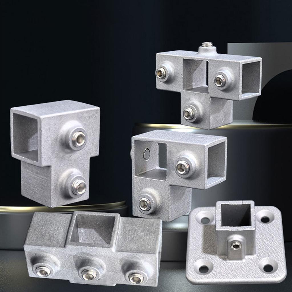 Conector de Tubo Quadrado de Liga de Alumínio Conexão de Reposição Fixador Junta Fixa Cotovelo de 3 Vias Acessório de Tubo Fácil de Instalar