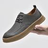 Luxury Brand Men Genuine Leather Casual Shoes Lace-up Light Comfy Driving Flats Designer Shoes Outdoor Round Toe Walking Shoes