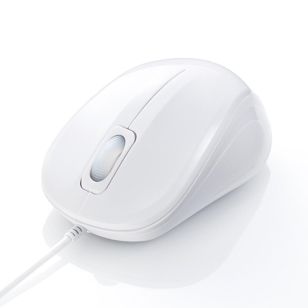 SANWA SUPPLY Silent Wired Blue LED White Mouse, MA-BL9W