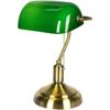 Traditionelle Bankerlampe Antikstil Smaragdgrünes Glas Schreibtischleuchte Leuchtenkörper Satinmessing-Finish Metall Perlenzugschalter Angebracht ( Grün)
