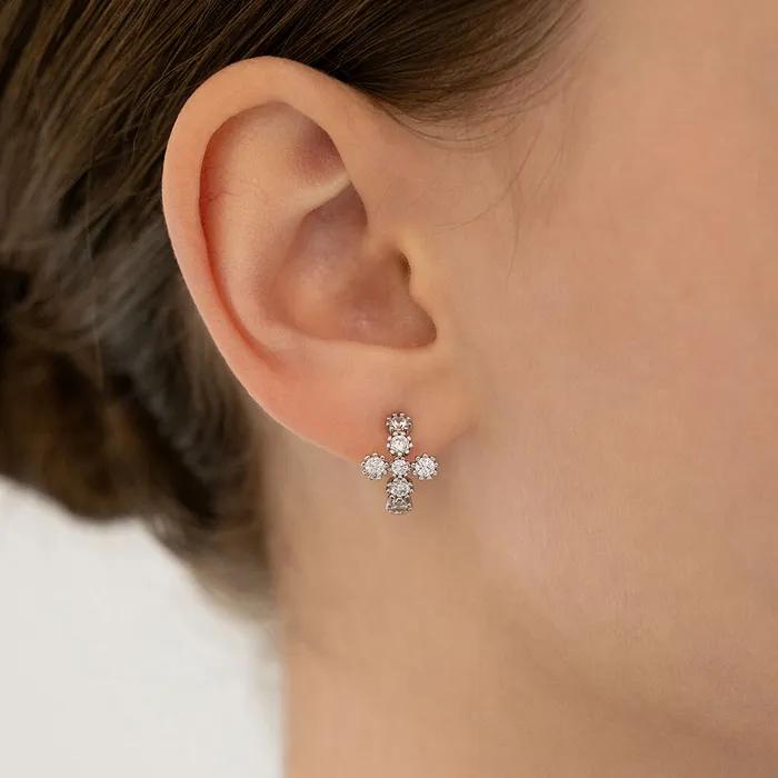 Antique Cross Cubic Hoop Earrings EC3333