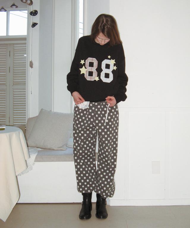 RONRON 88 Star Mixed Applique Sweatshirt Black