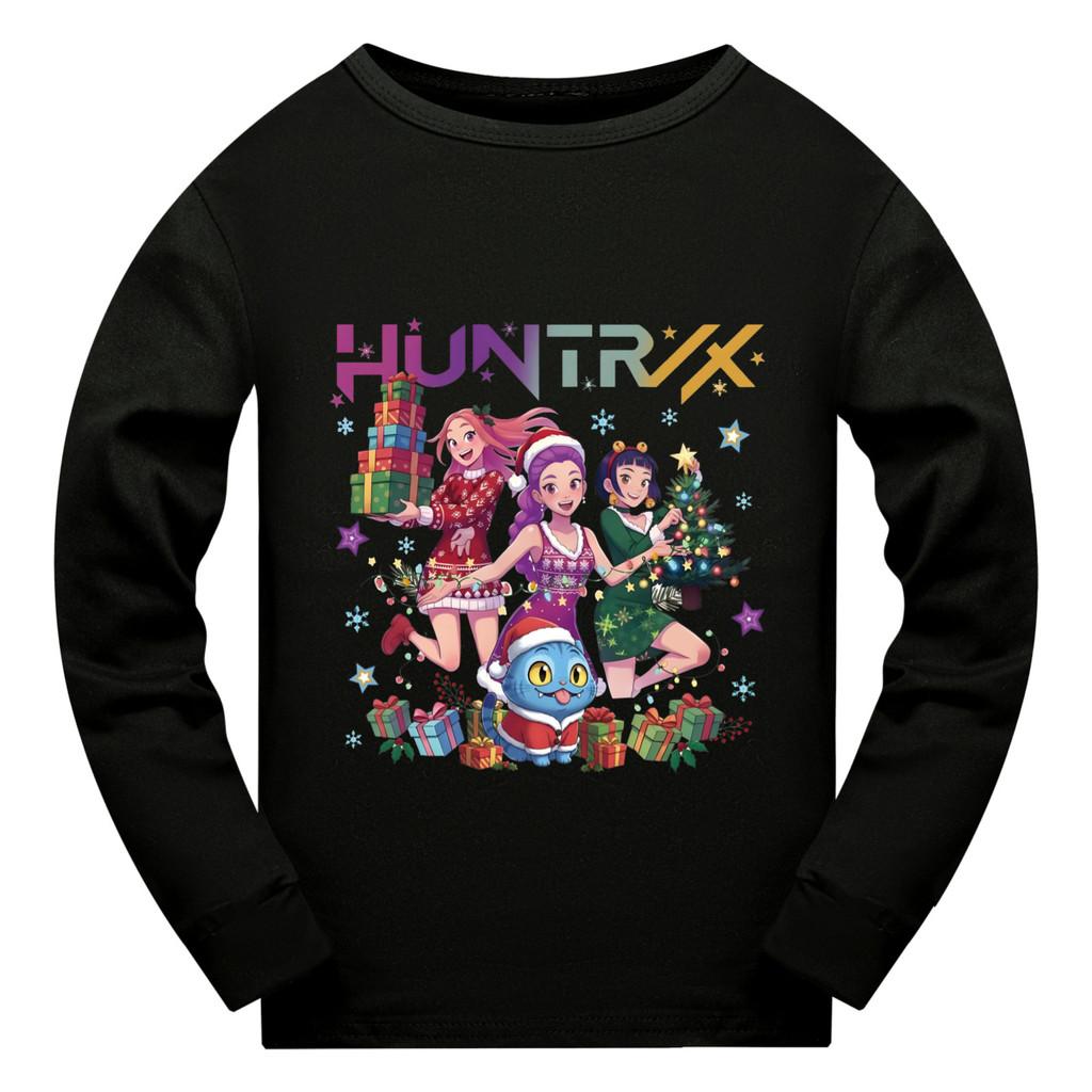 5084 Kids Girls Christmas New Year Rumi Zoey Mira Super Star Print Long Sleeves T-Shirt
