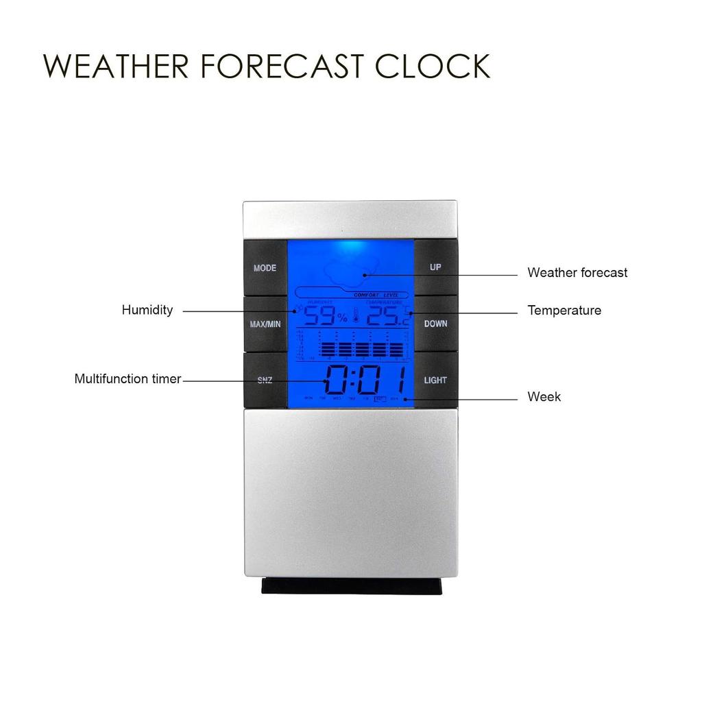 3210 Weather Forecast Creative Home Backlight Electronic Clock Thermometer Hygrometer Alarm Clock