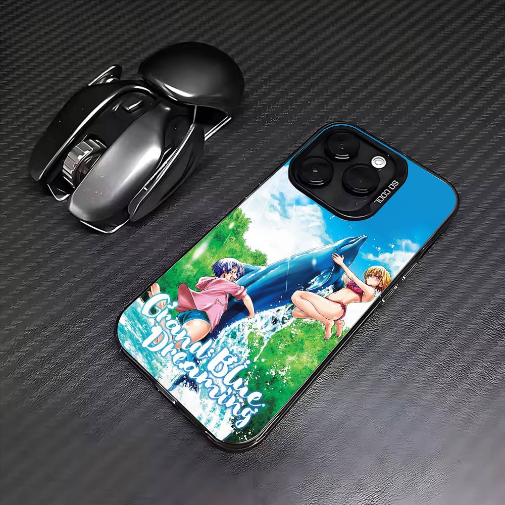 Grand B-Blue Dreaming Anime   Phone Case For iPhone17,16,15,14,13,12,11 Plus,Pro Max Colored Silver Plated Inside Cover