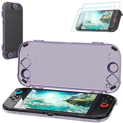 Protective Case for Compatible Nintenndo Hard Protector Cover for Compatible Nintendo Cover for Nintendo Switch NS2 Purple Hard Screen Tempered Port