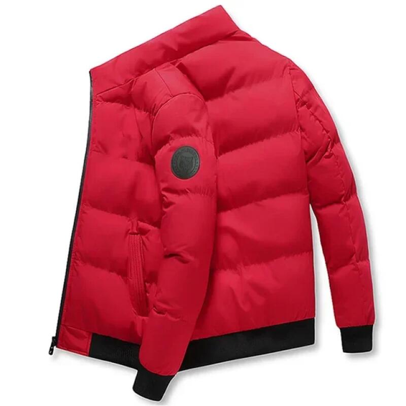 

Men s Autumn Winter Thickened Warm Jacket Waterproof Casual Loose Parkas Solid Stand O-Neck Parka for Men Street Zipper Coat Men 5XL