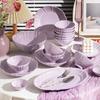 Glazed Purple Lily of the Valley Ceramic Dinnerware Set