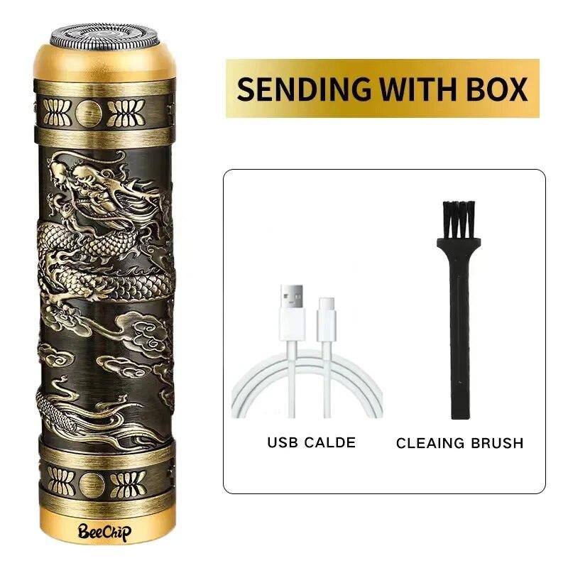 

Бритва с драконьей головкой для мужчин, мини-бритва, портативная бритва с зарядкой через USB, бритва с рисунком дракона для автомобиля, удобная для переноски, прочная чёрный