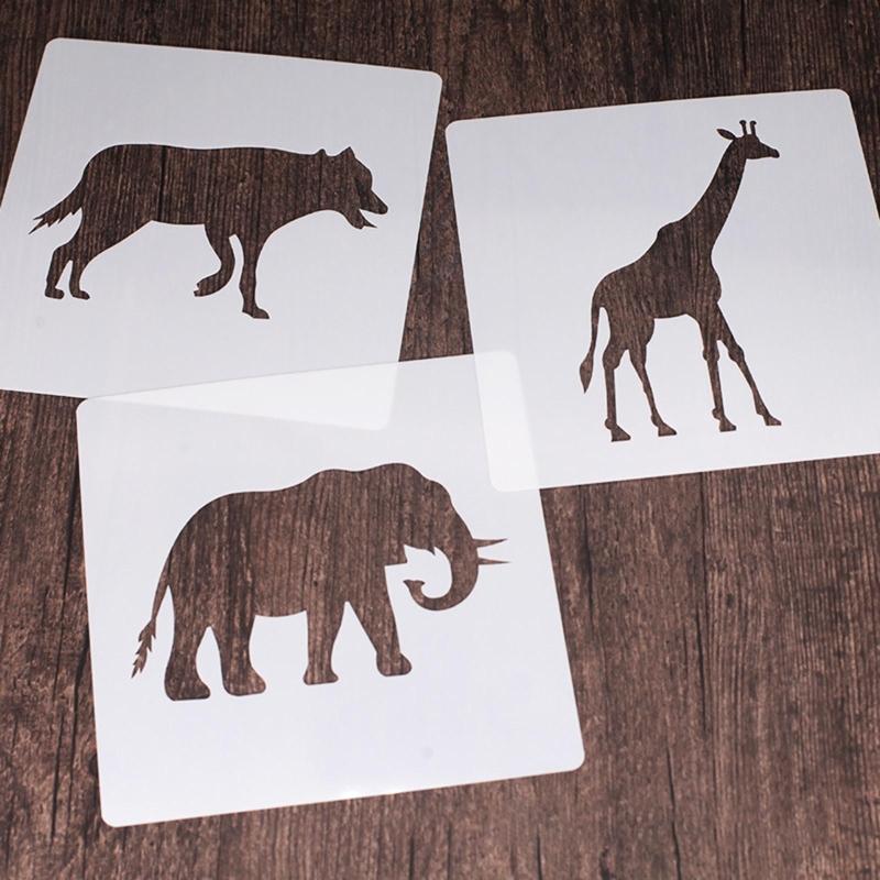 Reusable Animal Painting Stencils Various Pattern Silhouette DIY Craft Templates On Wood Wall Paper Card Canvas Door 9x