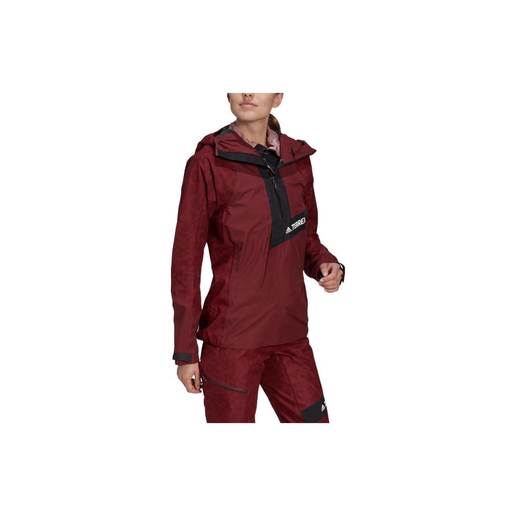 Adidas Terrex W Trk Primekn A Logo Print Outdoor Sports Hooded Jacket Women Jacket Brick-Red HE2295