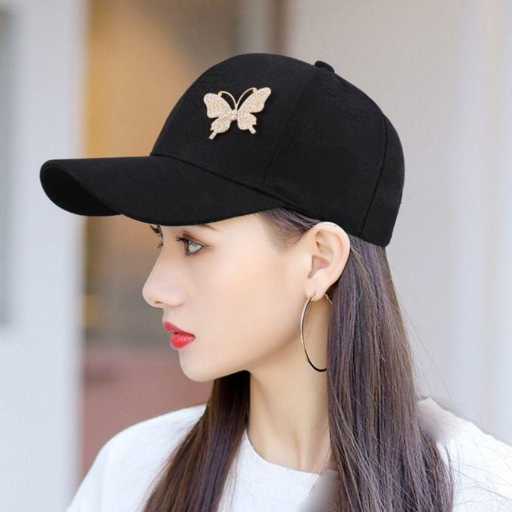 Sun Protection Rhinestone Baseball Hat Korean Style Women Sun Cap Sunscreen Peaked Cap  Street