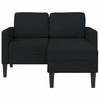 VidaXL 2-seater Sofa with L-shaped Chaise Lounge Black 125 Cm Fabric, 2-seater Bedroom Sofa, Loveseat, Two-seater Sofa, 4107063