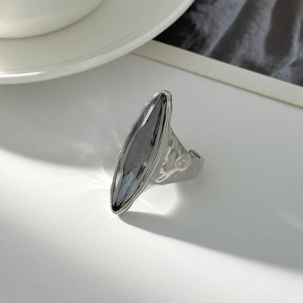 SHIXIN Personality Shiny Rhinestone Crystal Open Ring for Women Simple Geometric Irregular Adjustable Rings Fashion Jewelry Gift