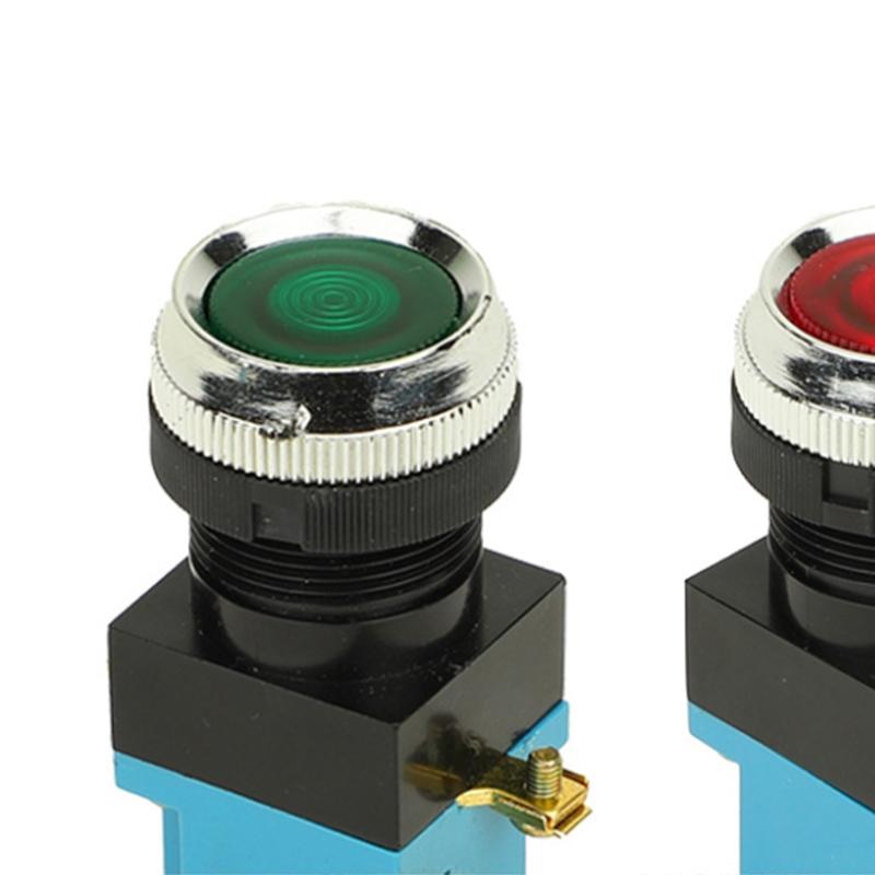 Momentary Push Button Switch 25Mm 5A 380V Circular Small Size Flat Round Red ,Green La19-11 Switch