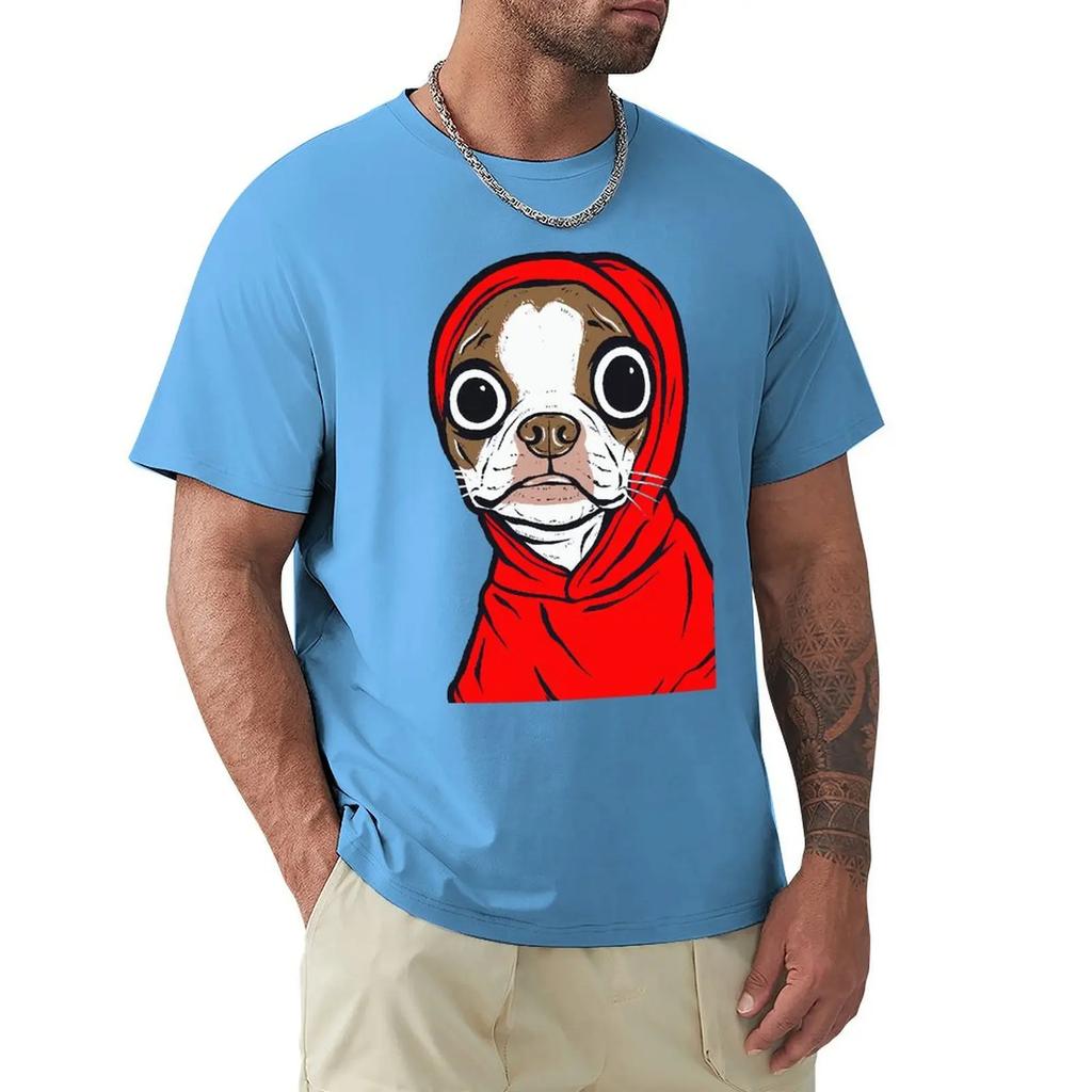 Brown Boston Dogs Terrier Hoodie T Shirt Harajuku Short Sleeve T-shirt 100% Cotton Graphics Tshirt Tops