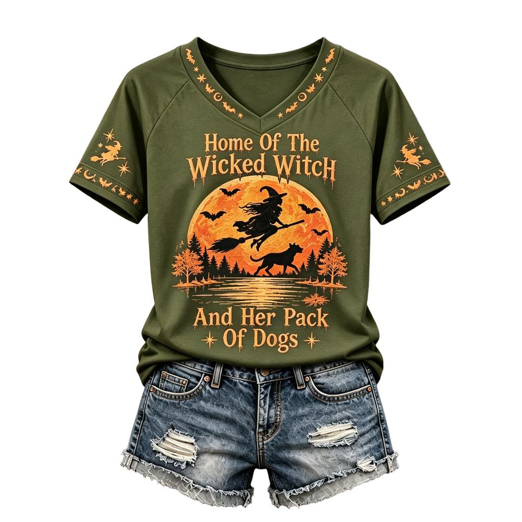 T-shirt d'Halloween pour femme avec imprimé lettres, Manches courtes décontracté à col rond, Vêtement de tous les jours