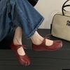 Fashion Bailamos Autumn Women Split Toe Flats Fashion Slip On Ballet Shoes Soft Flat Heel Mary Jane Shoes Outdoor Casual Single Shoes