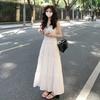 Gentle Wind White Suspender Dress Women's 2026 Summer New High-end Temperament Versatile Waist and Thin Dress