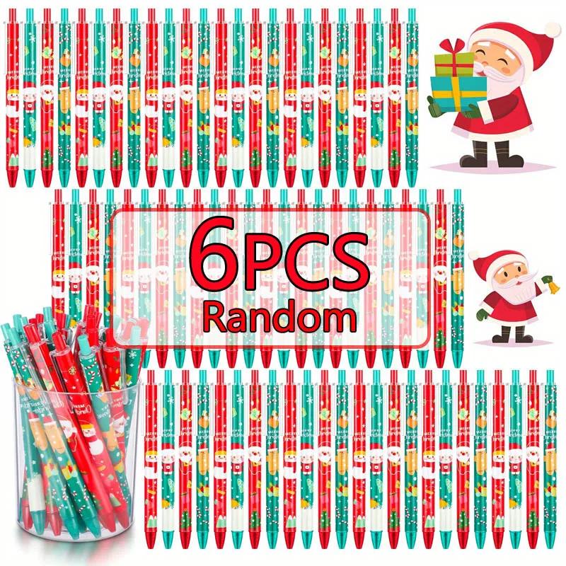 6/12/24pcs Gift Pen Christmas Pens Retractable Gel Pen Xmas Ballpoint Pen Santa Snowman Tree Xmas Pens for Party Office School