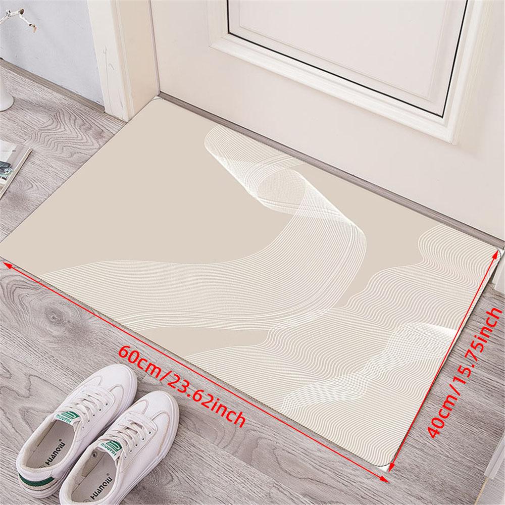 

1 шт., 1 см, утолщенный абстрактные линии, волны, дверной коврик, мягкий фланелевый коврик для входной двери, для домашнего декора, противоскользящий ковер, впитывающий воду, кухонный коврик для ванной 40x60cm