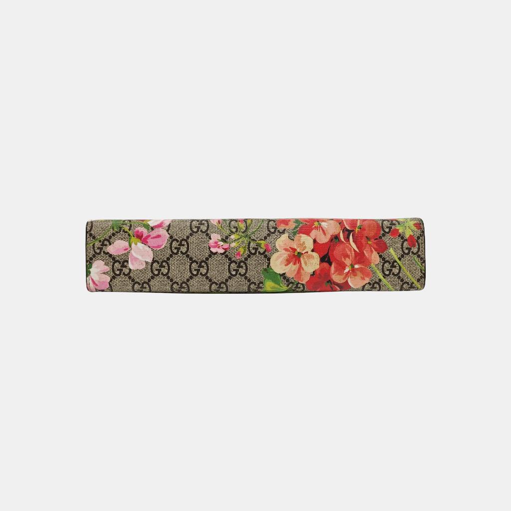 [Pre-Owned] GG Blooms Logo Canvas And Leather Clutch Bag Large - Excellent #1EG2VV6
