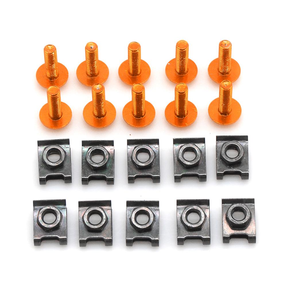 10 pcs 6MM CNC Universal Motorcycle Accessories Fairing body work Bolts Screws For kawasaki Z300 Z750 Z750R Z750S