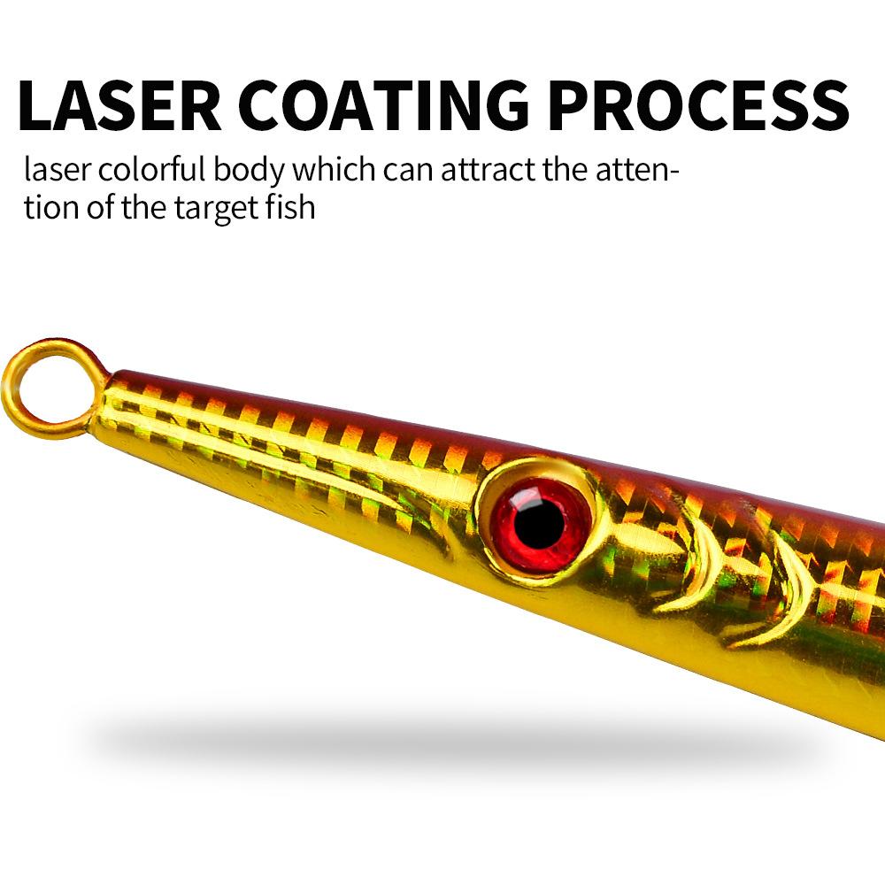 Lure Iron Plate Jig Sea Fishing Long Bar Quick Draw Iron Plate Lead Fish 60-400g Quick Sink Slow Shake Night Glow Iron Plate