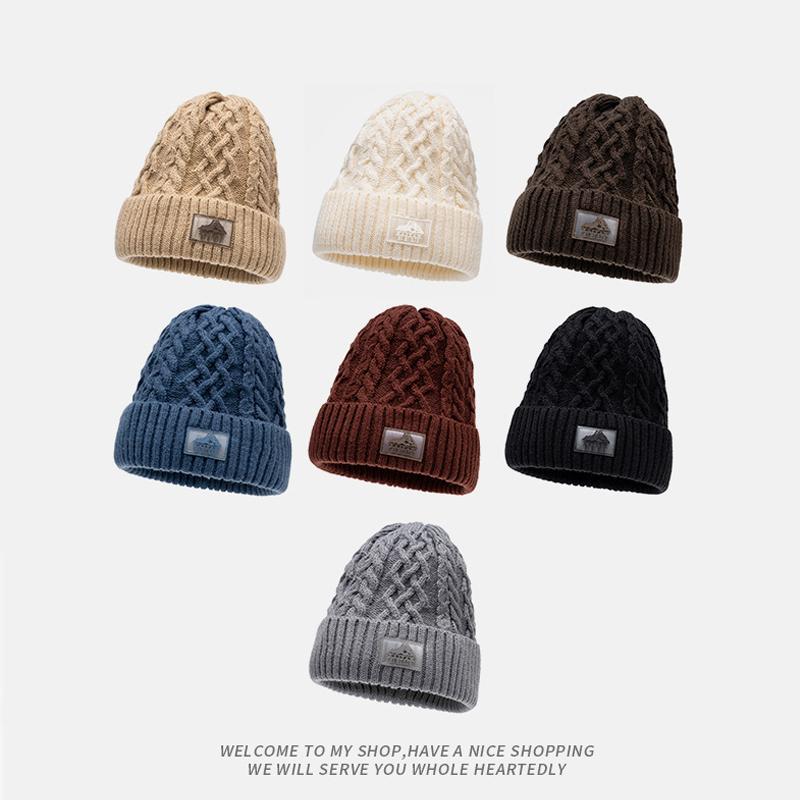 Samt Strickmütze Warme Wollmütze Herren Damen Winter Winddicht Kältefest Ohrenschutz Mütze