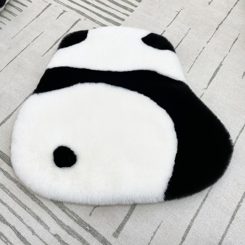 

Black and White Plush Panda Hugging Pillow – Cute Bedside/ Sofa Cushion with Floral Design for Living Room or Bay Window 52x56 cm