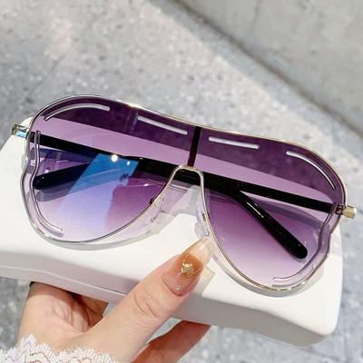 New Women Large Frame Oval Toad Mirror Sunglasses UV400 Summer Beach Fashion Eyewear Photography Leisure Gafas De Sol