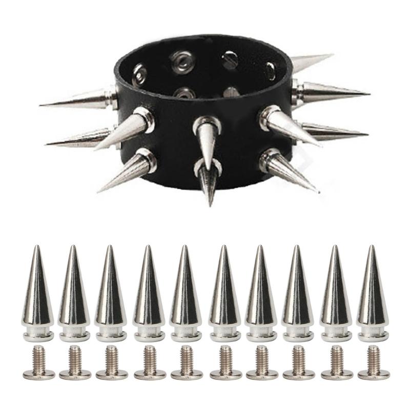 10Pcs Decorative Rivets Set Punk Style Nail Buckles Screw Mount Stud Rivets DIY Crafts PU Belt Shoes Clothing Spikes