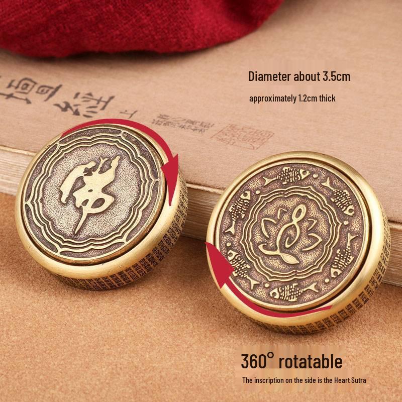 Rotating Brass Horse Riding Fingertip Gyro: Mahjong Handle for Wealth & Luck