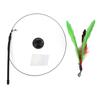 Funny Cat Feather Stick Interactive Handheld Cat Feather Wand with Suction Cup for CatsGreen