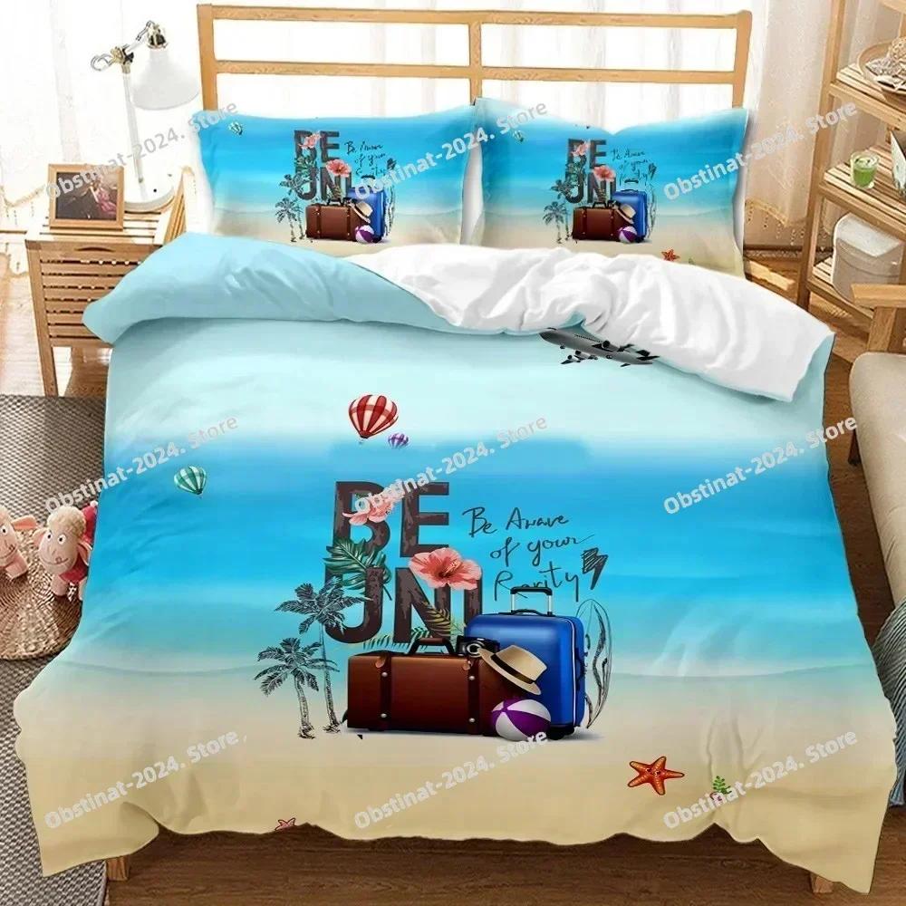 3D Fashion Cartoon Girl Scenery Bedding Set Modern Printed Comforter Quilt Duvet Cover Pillow Case 3 Pieces Sets Kids Adult Size