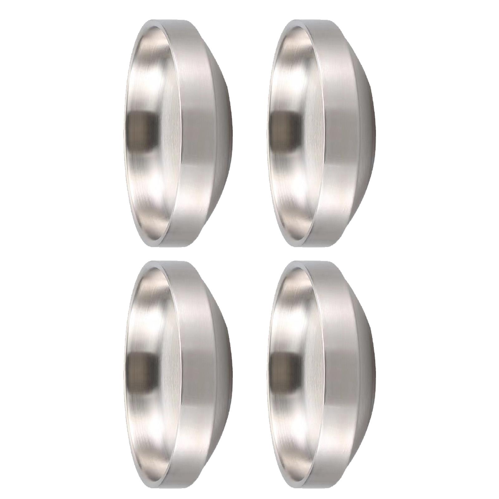 

4Pcs Stainless Steels Round Sauce Dishes Double Layer Small Plates Seasoning Dishes Dipping Bowl Appetizer Plates S