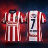 2026-27 Guadalajara Chivas Luis Romo 7# Football Jersey 3D Sports Football T-shirt Breathable Quick Dry Clothes Family Kids Tees