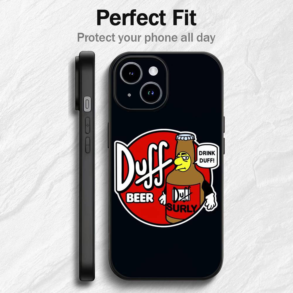 Unique Funny Duff Beer Phone Case For iPhone 17 16 15 14 13 12 PRO MAX PLUS Mini TPU Soft to Skin-friendly case