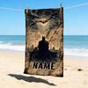 Custom Name Batman's Cityscape Stylish Digital Printing Beach Towel Quick‑Drying Absorbent Blanket for Beach Pool Gym Travel