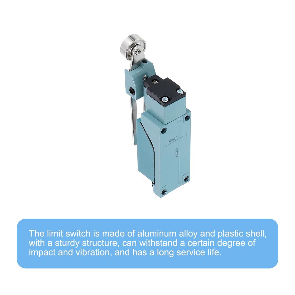 Uxcell Instantaneous Limit Switch DC Rotary Adjustable Roller Lever Arm Limit Switch CNC Mill 3D Printer Door Switch 4pcs 5A/250VAC 0.4A/115V ME-8108