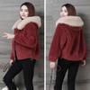 Womens Long Sleeve Mid-long Faux Fur Collar Coat Winter Jacket Overcoat