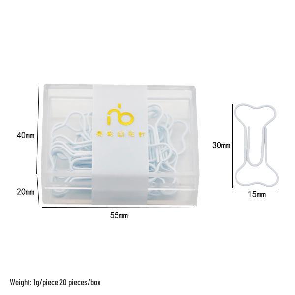 Multi-Color Dog Bone Paper Clips - Metal Binder Clips for Office Organization