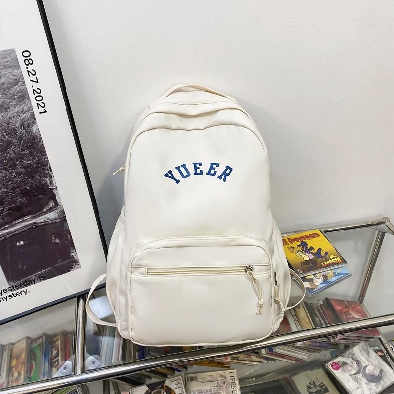 

Solid Simple Color Letter Pattern Student Casual Backpacks For Use Daily білий