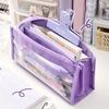 Multi-layer Pen Bags Triangle Zipper Stationery Bag High Value Student Stationery