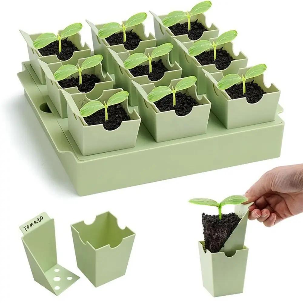 Dual-Purpose Seed Starter Tray Reusable 9 Deep Cells Plant Starter Tray Mini Size Propagator Vegetable Propagation