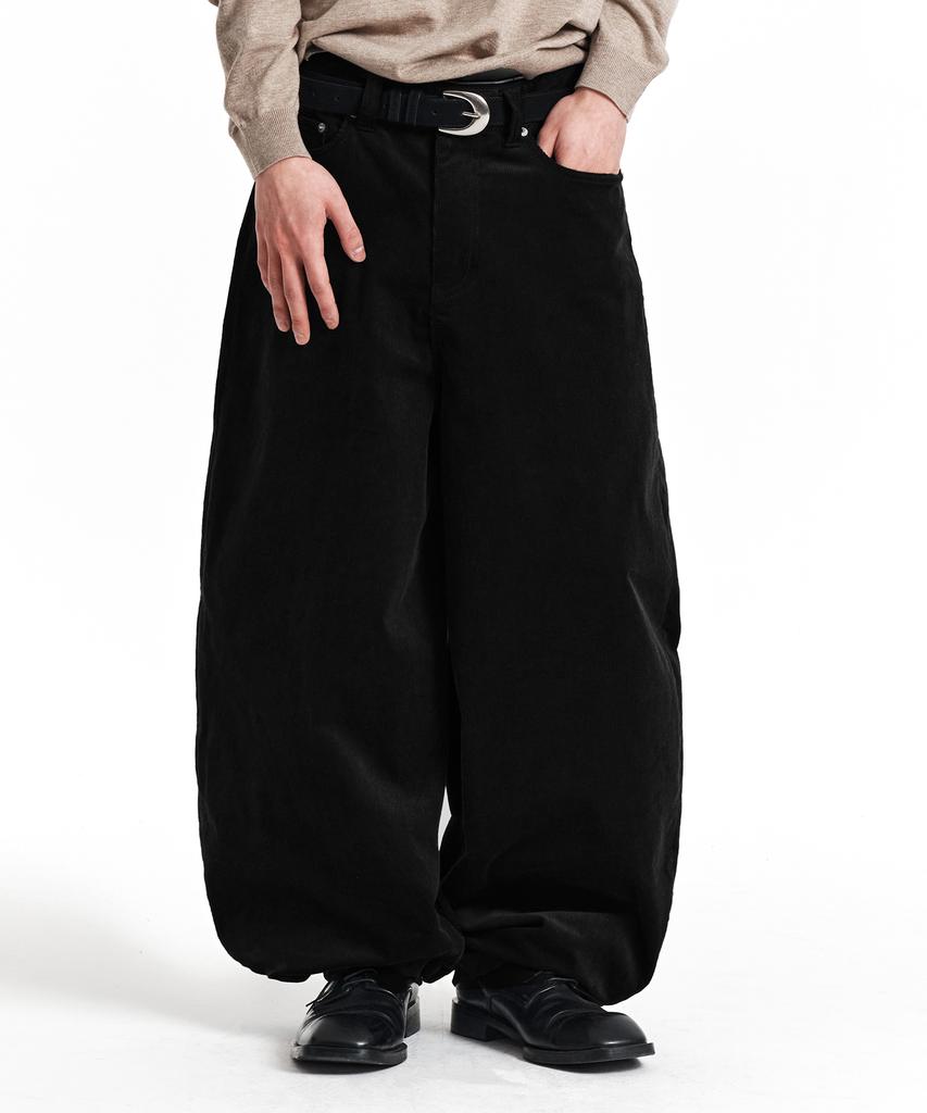 Gicheol Cord Duroy Balloon Pants (Black)