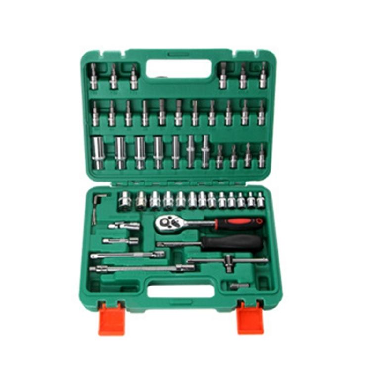 Complete 53 Socket Ratcheting Wrench Kit with Bit Socket and Case For Professional Mechanics And Auto Repair Projects